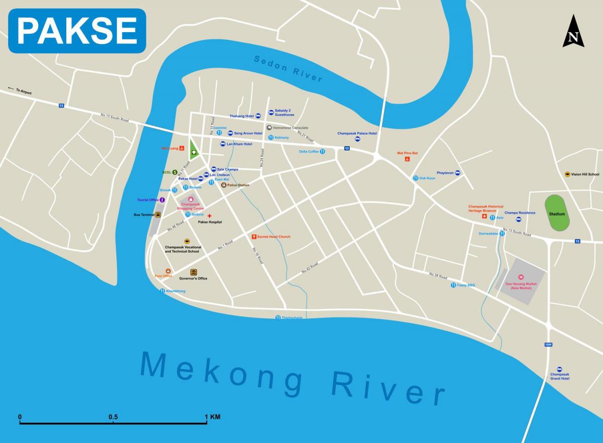 pakse hartë laos
