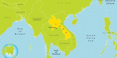 Laos vendndodhjen në hartë të botës