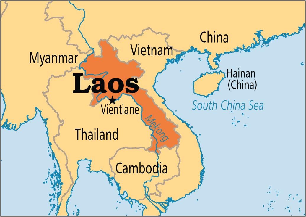 laos vend në hartë të botës