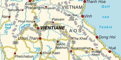 Aeroportet në laos hartë