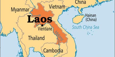 Laos vend në hartë të botës