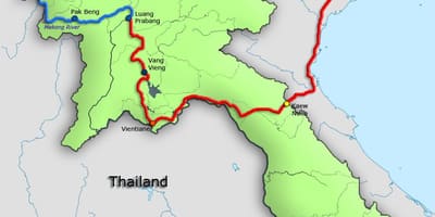 Lumit Mekong në laos hartë